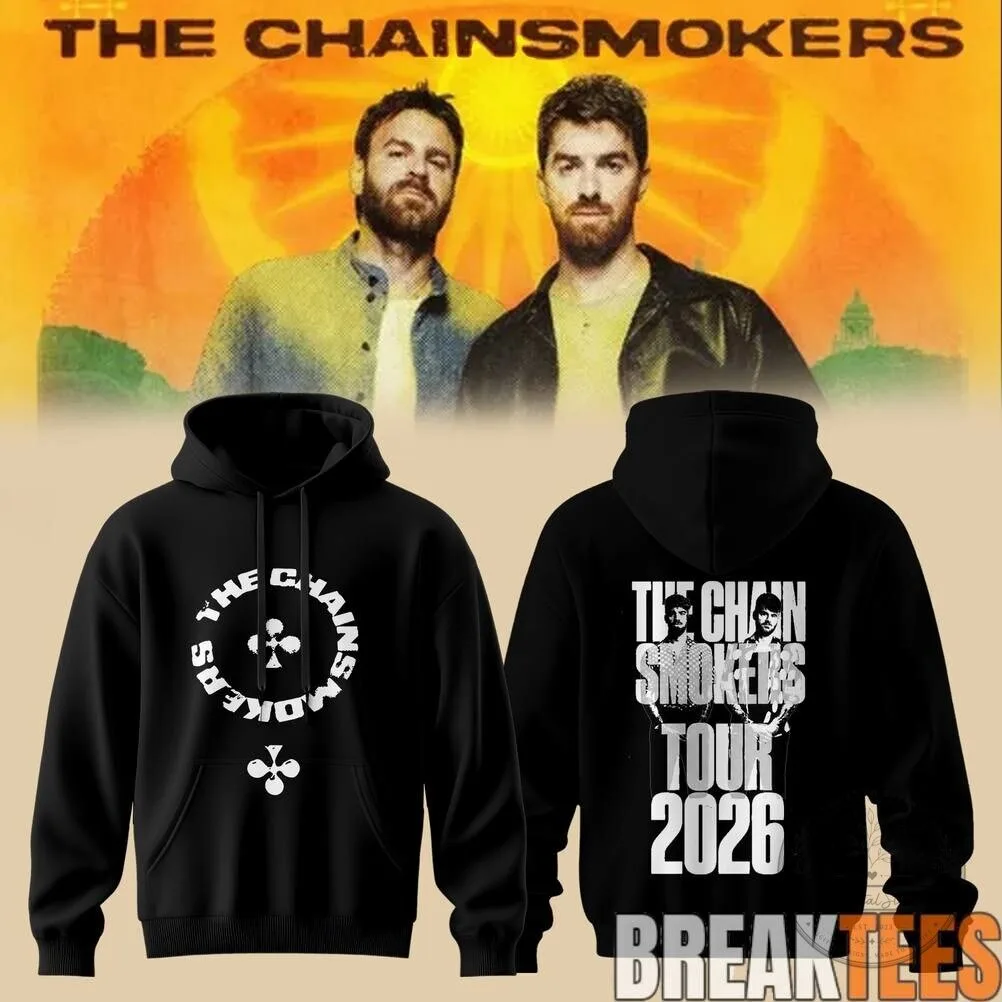 The Chainsmokers Tour 2026 Music Band Concert Black Hoodie