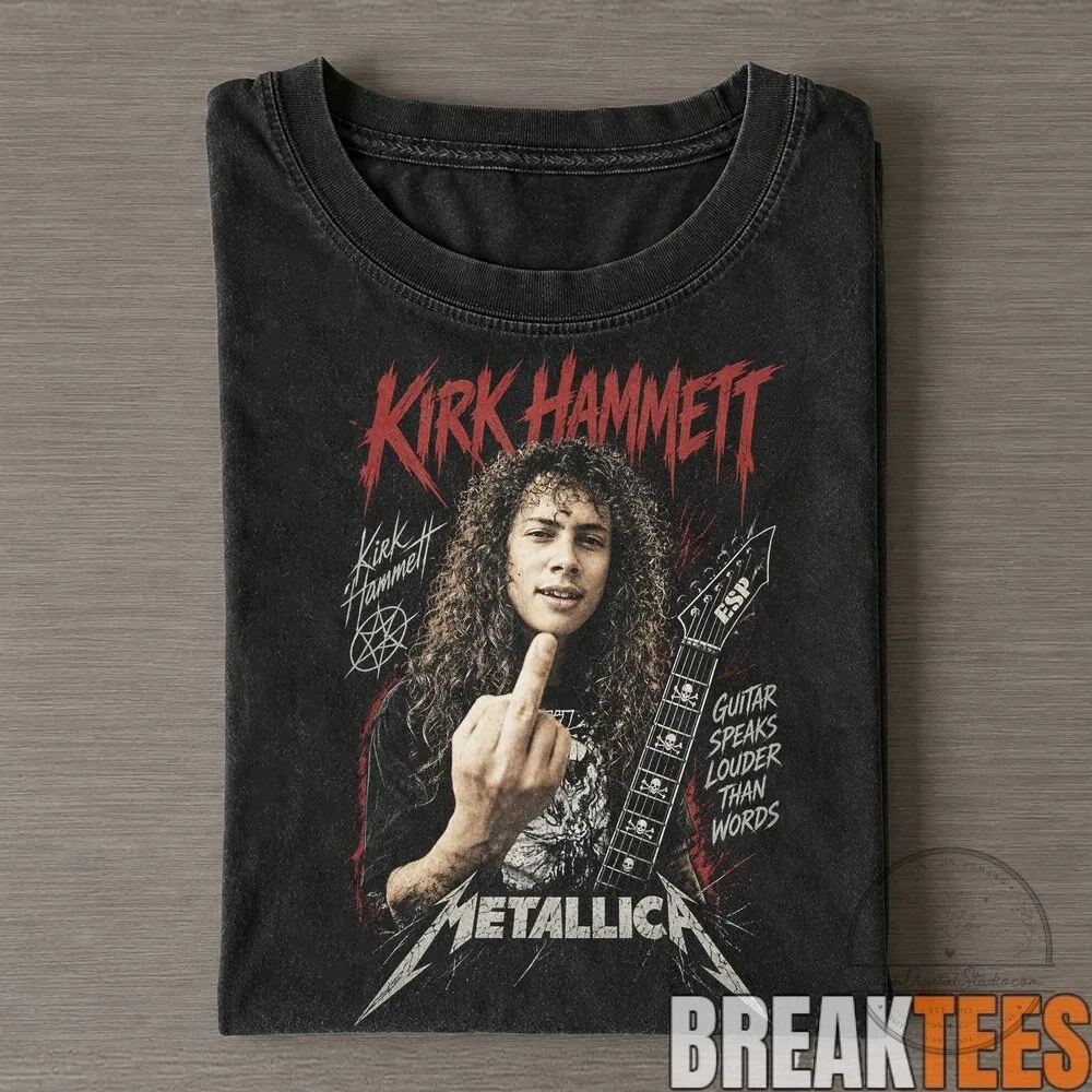 Kirk Hammett Metallica Guitar Speaks Louder Than Words Vintage T-Shirt