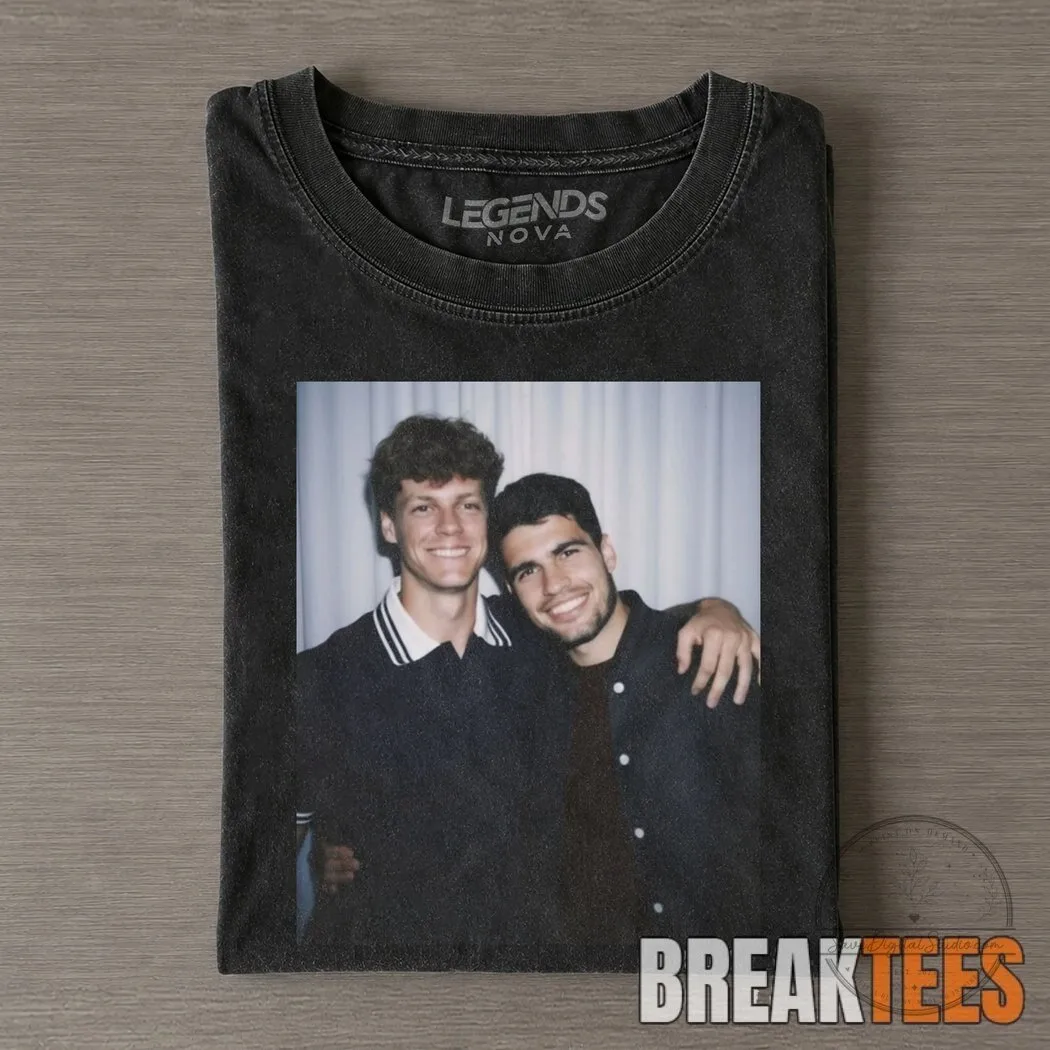 Graphic T-Shirt Featuring Tennis Stars Carlos Alcaraz and Jannik Sinner
