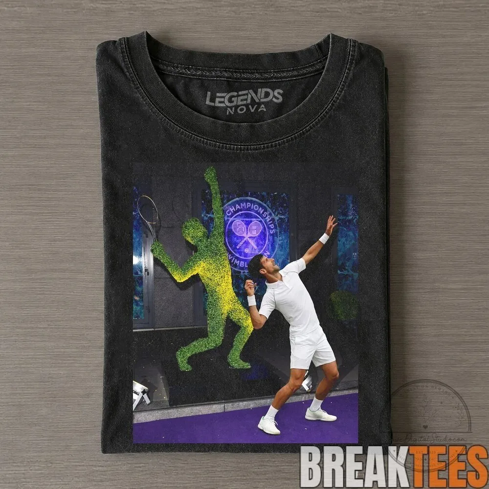 Novak Djokovic Wimbledon Tennis Champion Graphic T-Shirt