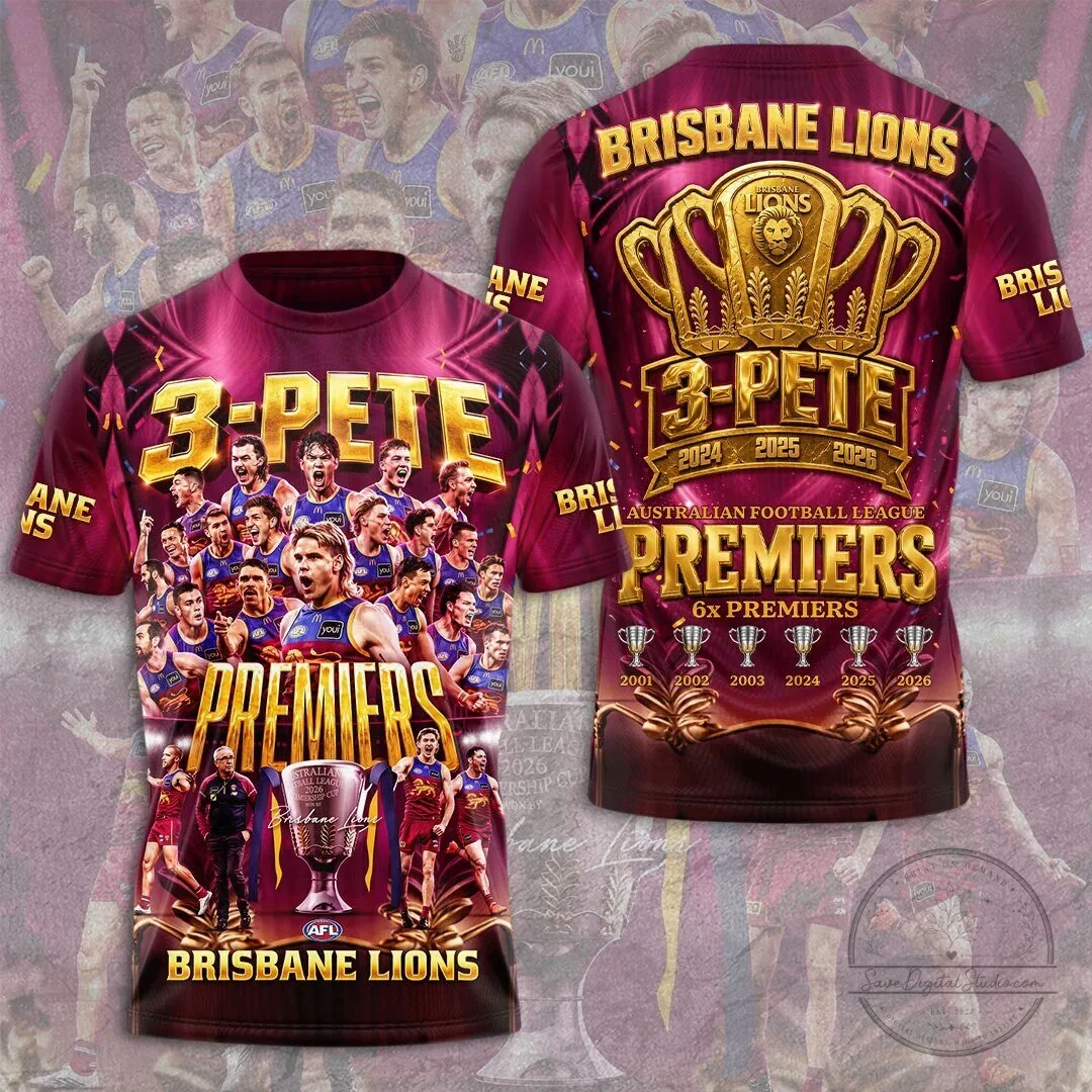 Brisbane Lions Australian Football League Premiers 3-Pete Fan T-Shirt