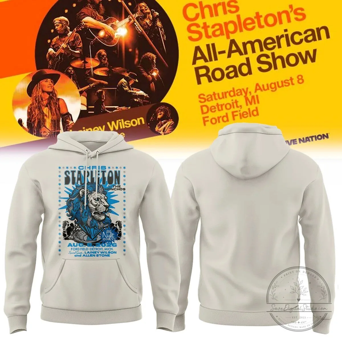 Hoodie for Chris Stapleton's All-American Road Show Concert in Detroit