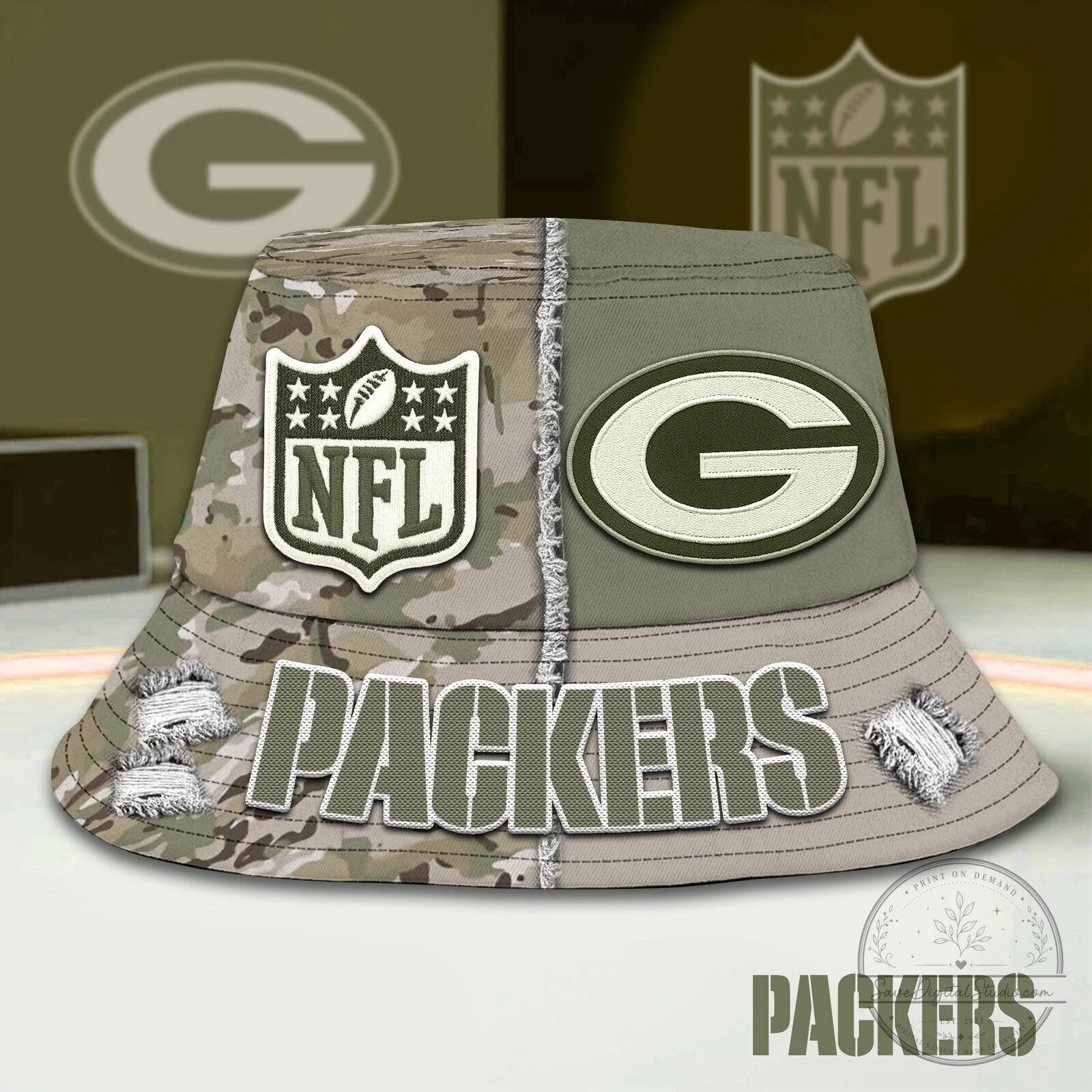 Green Bay Packers National Football League Camouflage Bucket Hat