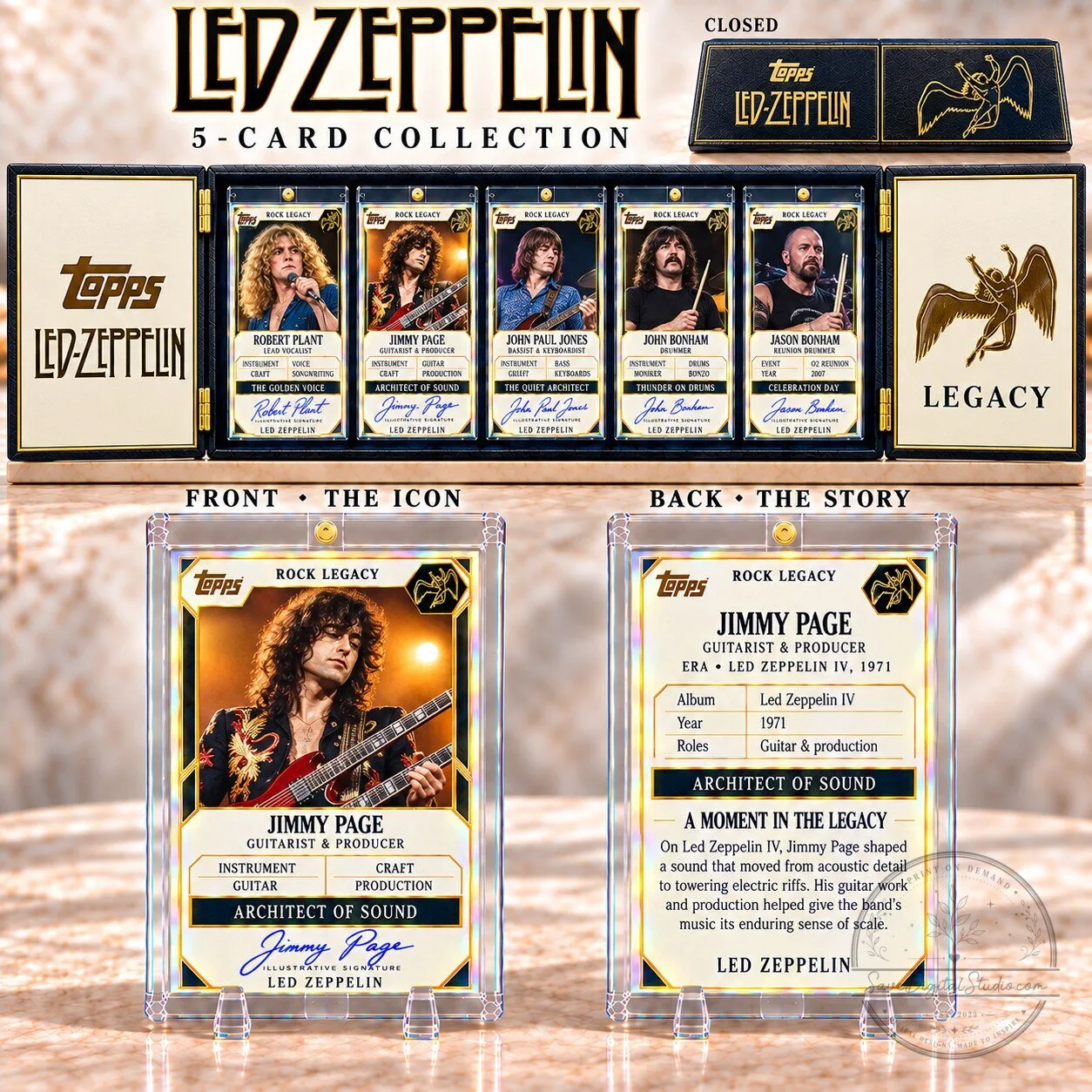 Led Zeppelin Topps Rock Legacy 5-Card Collection Box Set