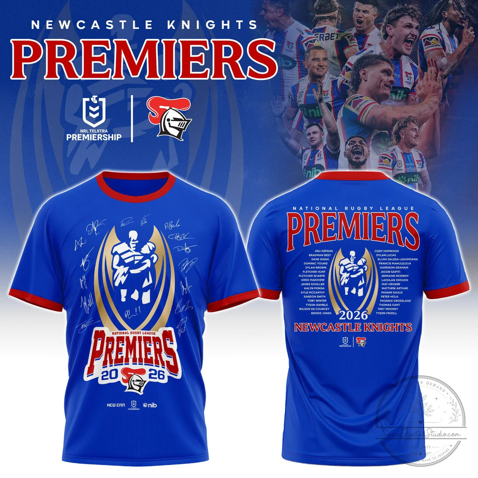 Newcastle Knights National Rugby League Premiers 2026 T-Shirt