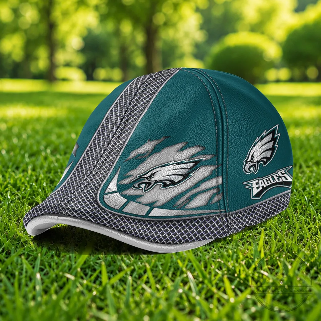 Philadelphia Eagles National Football League Distressed Logo Flat Cap Hat Philadelphia Eagles National Football League Distressed Logo Flat Cap Hat