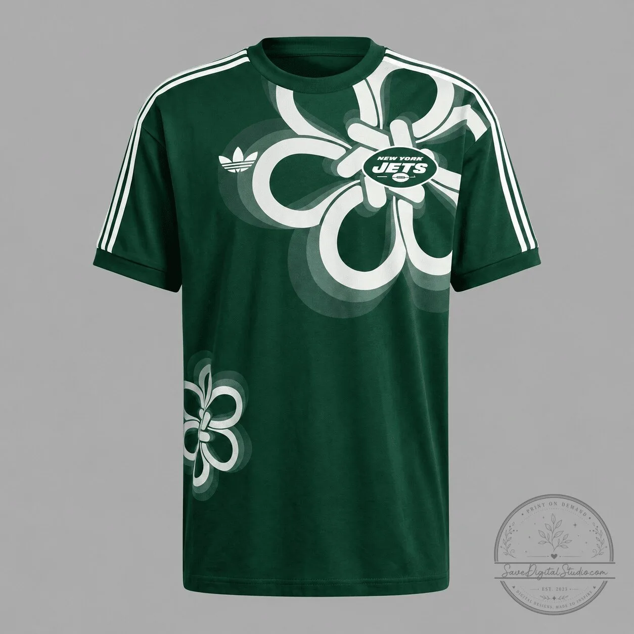 New York Jets Retro Floral Graphic T-Shirt 1 New York Jets Retro Floral Graphic T-Shirt