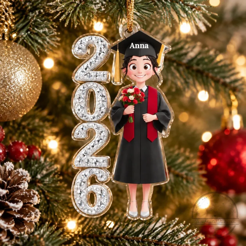 Personalized 2026 Graduation Girl Keepsake Acrylic Christmas Tree Ornament Personalized 2026 Graduation Girl Keepsake Acrylic Christmas Tree Ornament