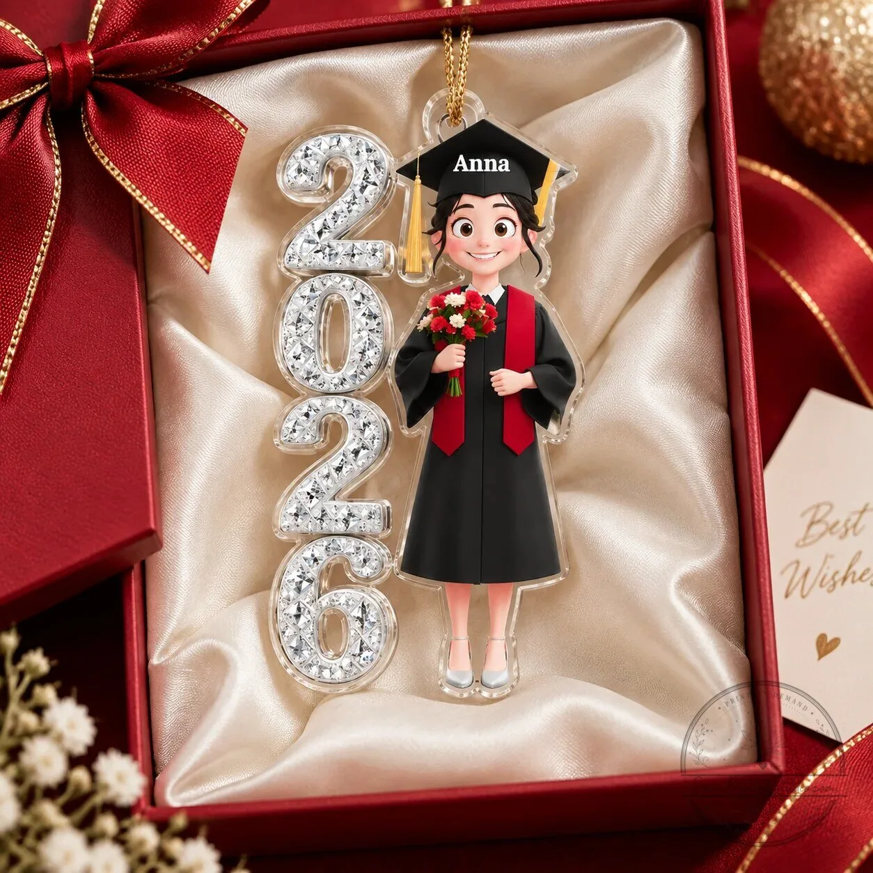 Personalized 2026 Graduation Girl Keepsake Acrylic Christmas Tree Ornament 6 Personalized 2026 Graduation Girl Keepsake Acrylic Christmas Tree Ornament
