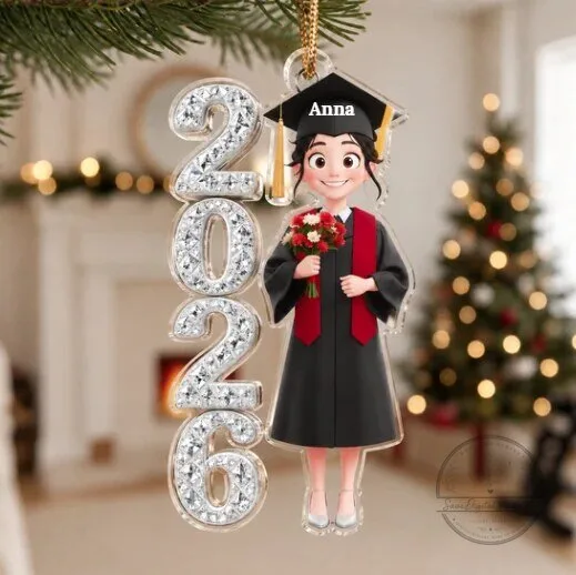 Personalized 2026 Graduation Girl Keepsake Acrylic Christmas Tree Ornament 8 Personalized 2026 Graduation Girl Keepsake Acrylic Christmas Tree Ornament