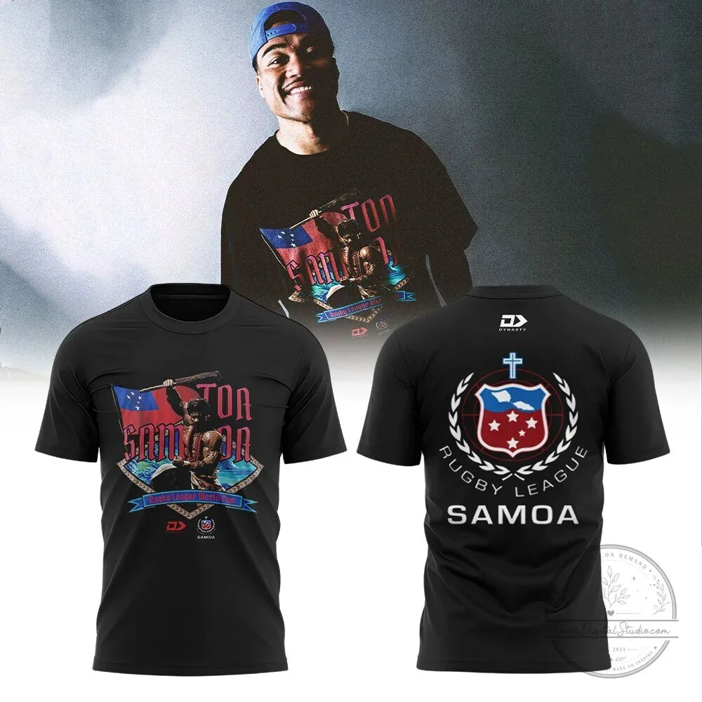Toa Samoa Rugby League World Cup 2021 Black Fan T-Shirt