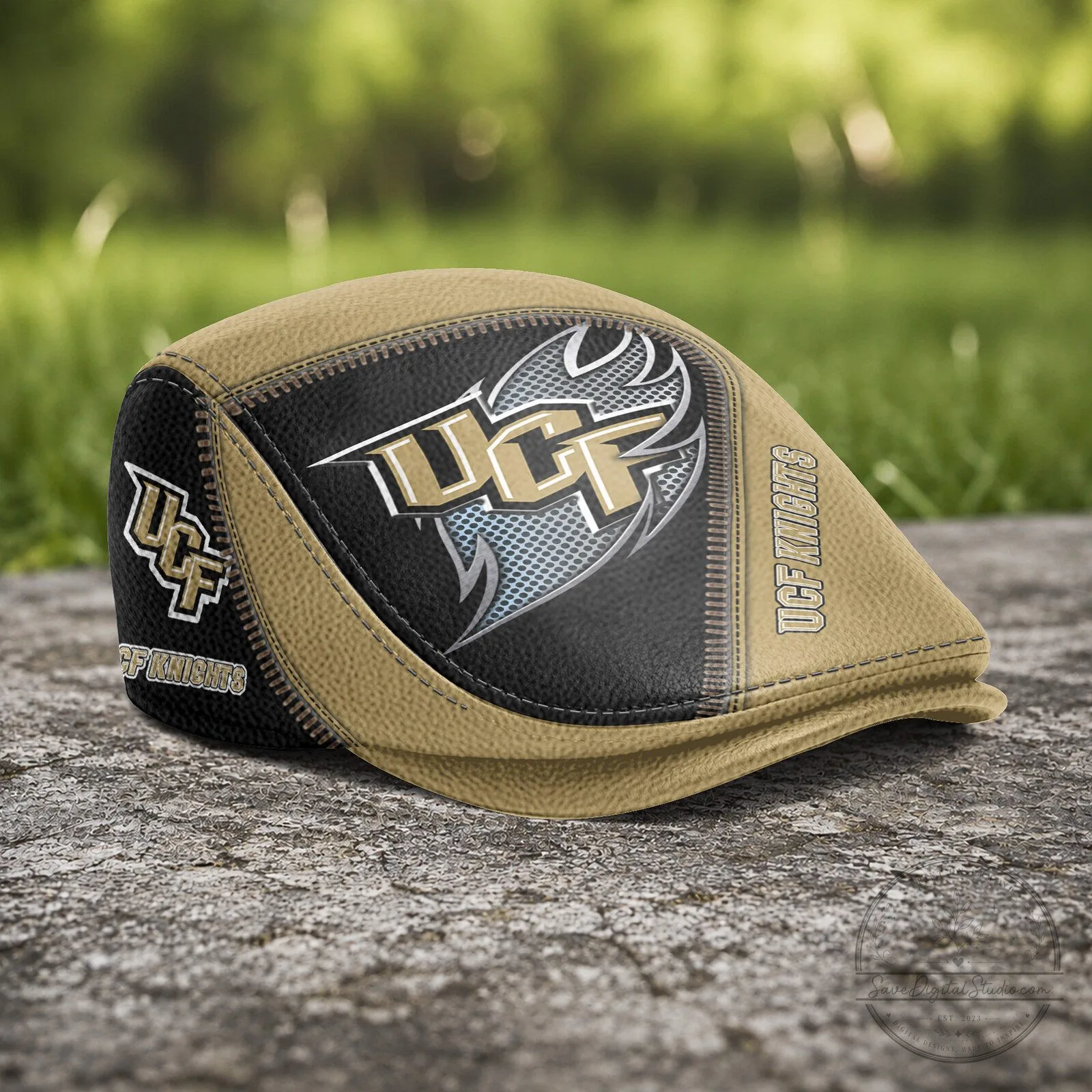 University of Central Florida Knights NCAA Golf Flat Cap, Jeff Cap 4 University of Central Florida Knights NCAA Golf Flat Cap, Jeff Cap