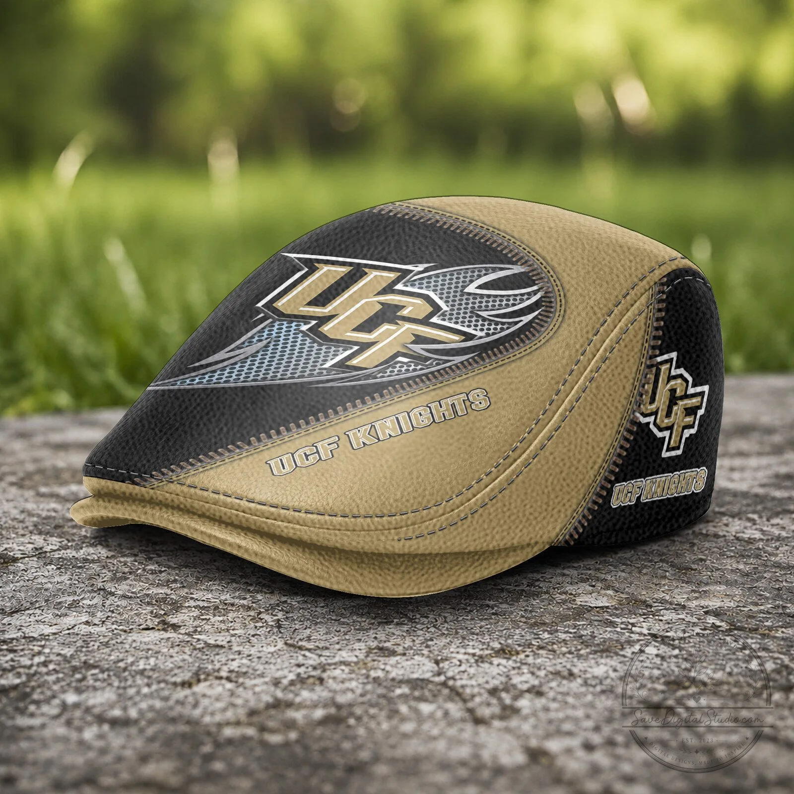 University of Central Florida Knights NCAA Golf Flat Cap, Jeff Cap 5 University of Central Florida Knights NCAA Golf Flat Cap, Jeff Cap