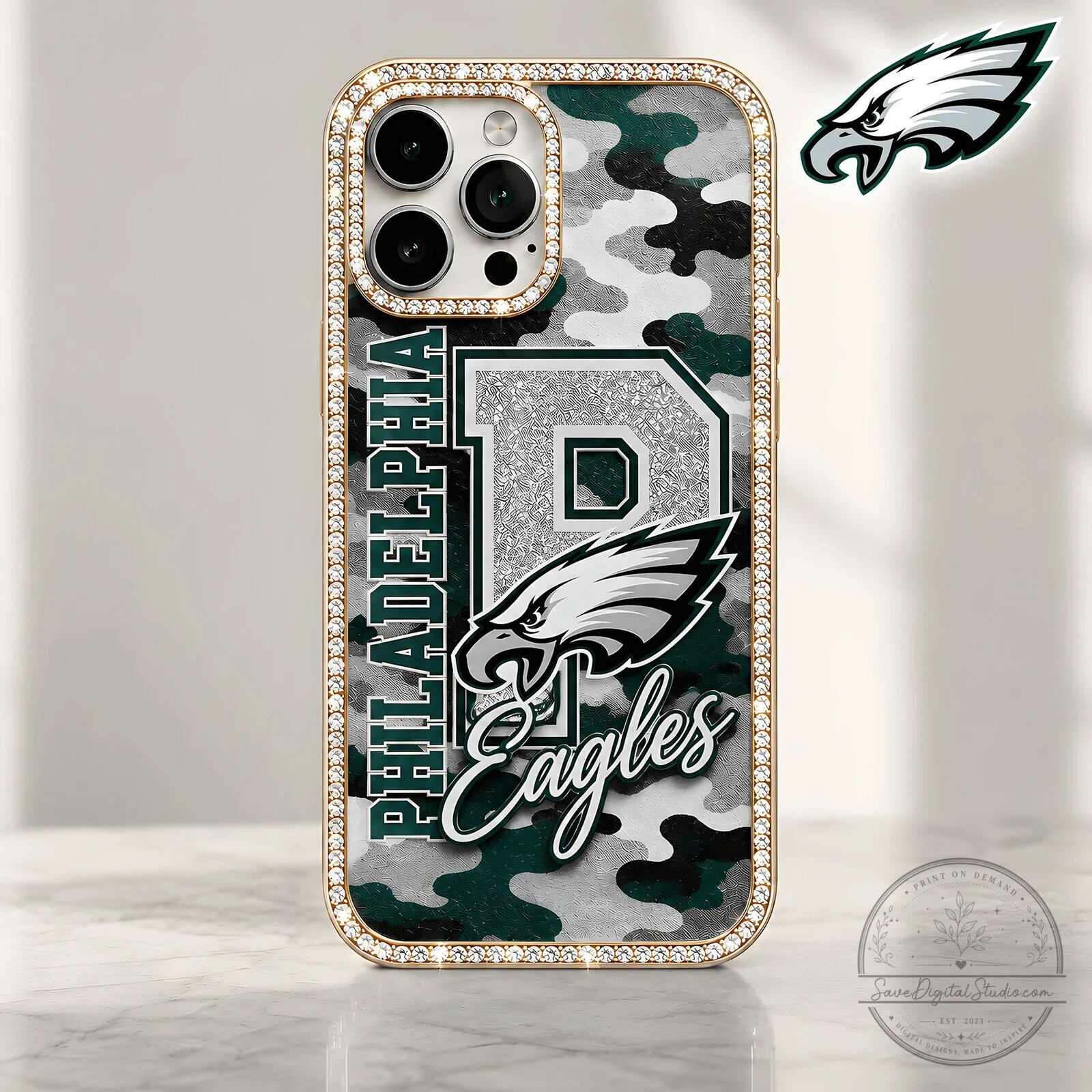 Philadelphia Eagles Camouflage Bling Design National Football League Phone Case 1 Philadelphia Eagles Camouflage Bling Design National Football League Phone Case