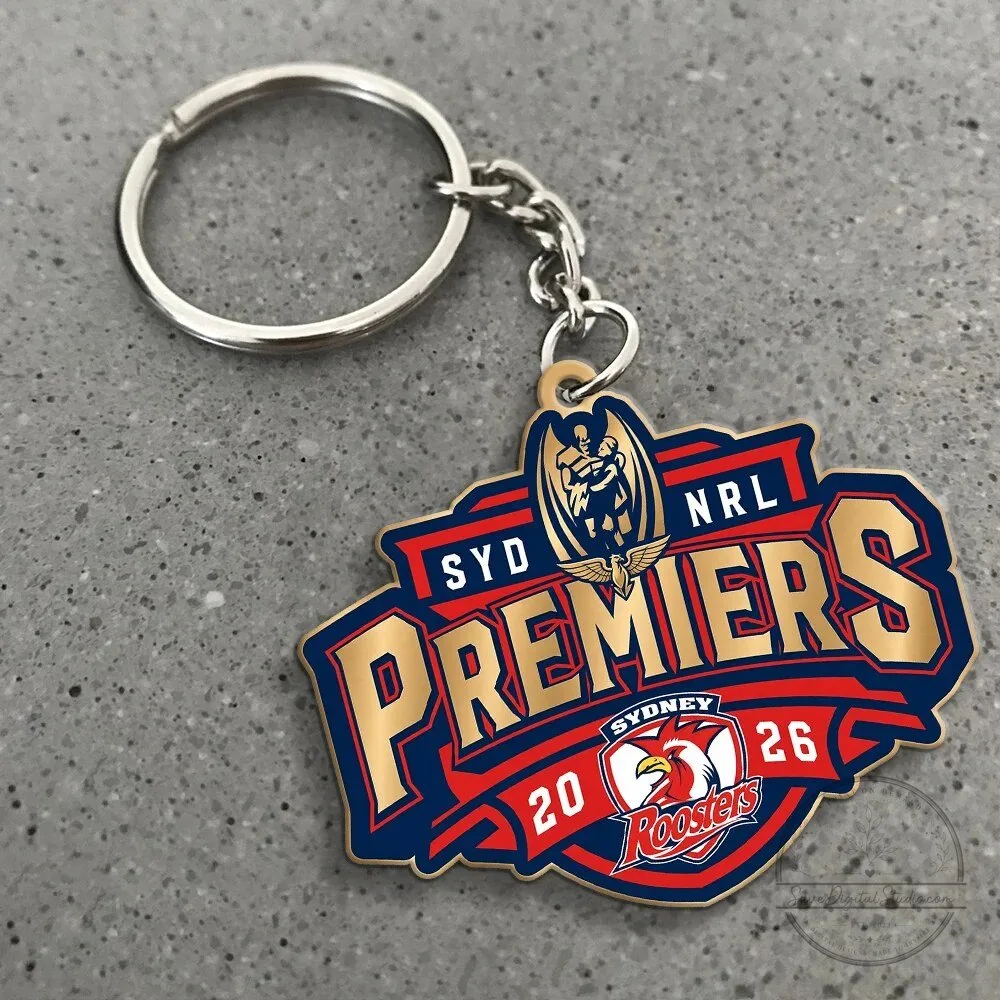 Sydney Roosters 2026 NRL Premiers Custom Shape Keychain