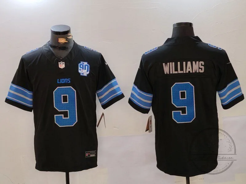 Detroit Lions Black Jersey for Jameson Williams Football Fans