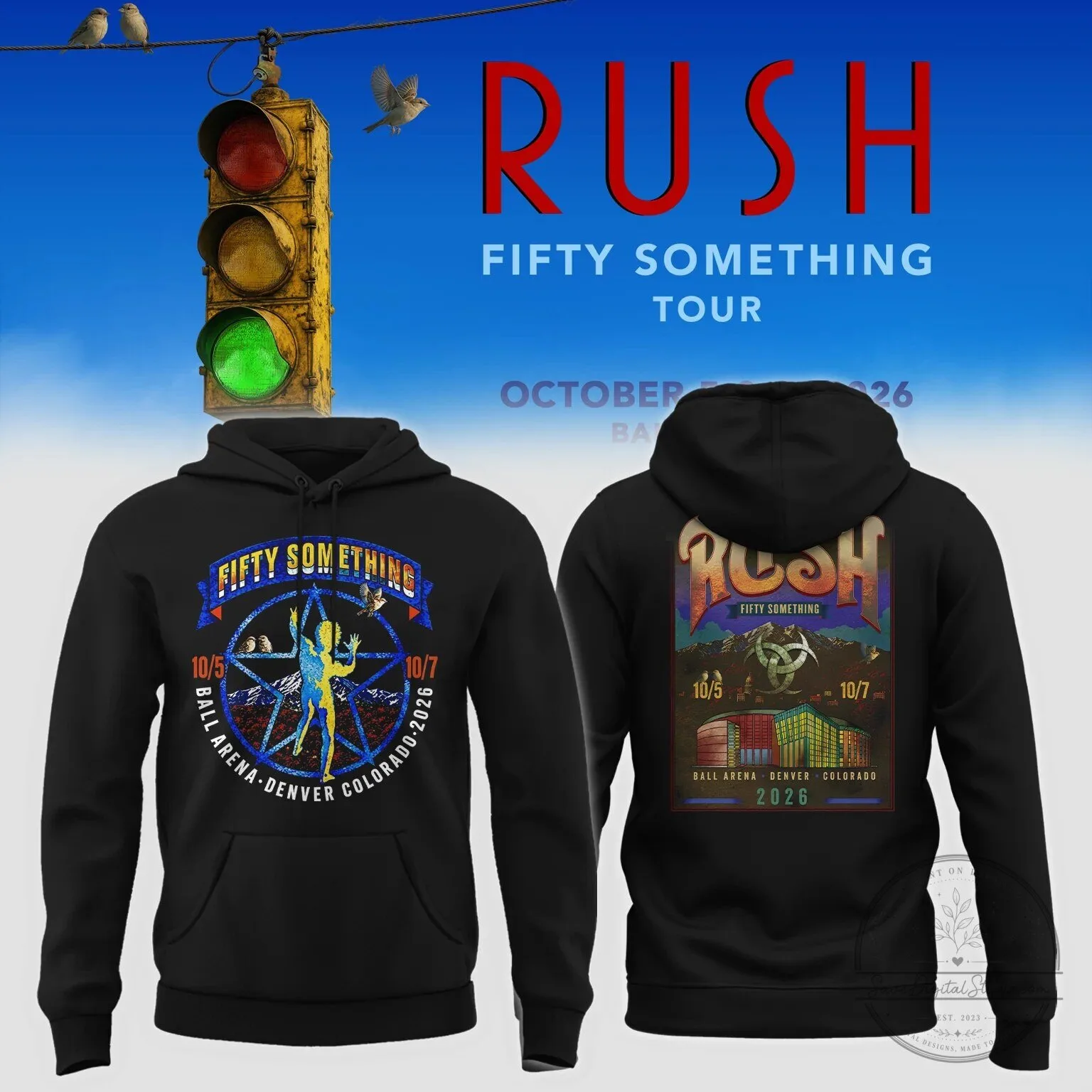 Rush Fifty Something Tour Denver Colorado Concert Hoodie