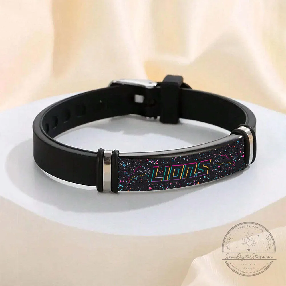 Detroit Lions Crucial Catch 2025 Photo Bracelet with Team Logo