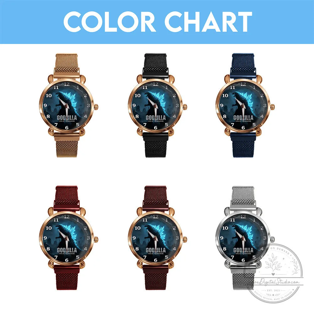 Godzilla King of the Monsters Women's Rose Gold Mesh Strap Watch 10 Godzilla King of the Monsters Women