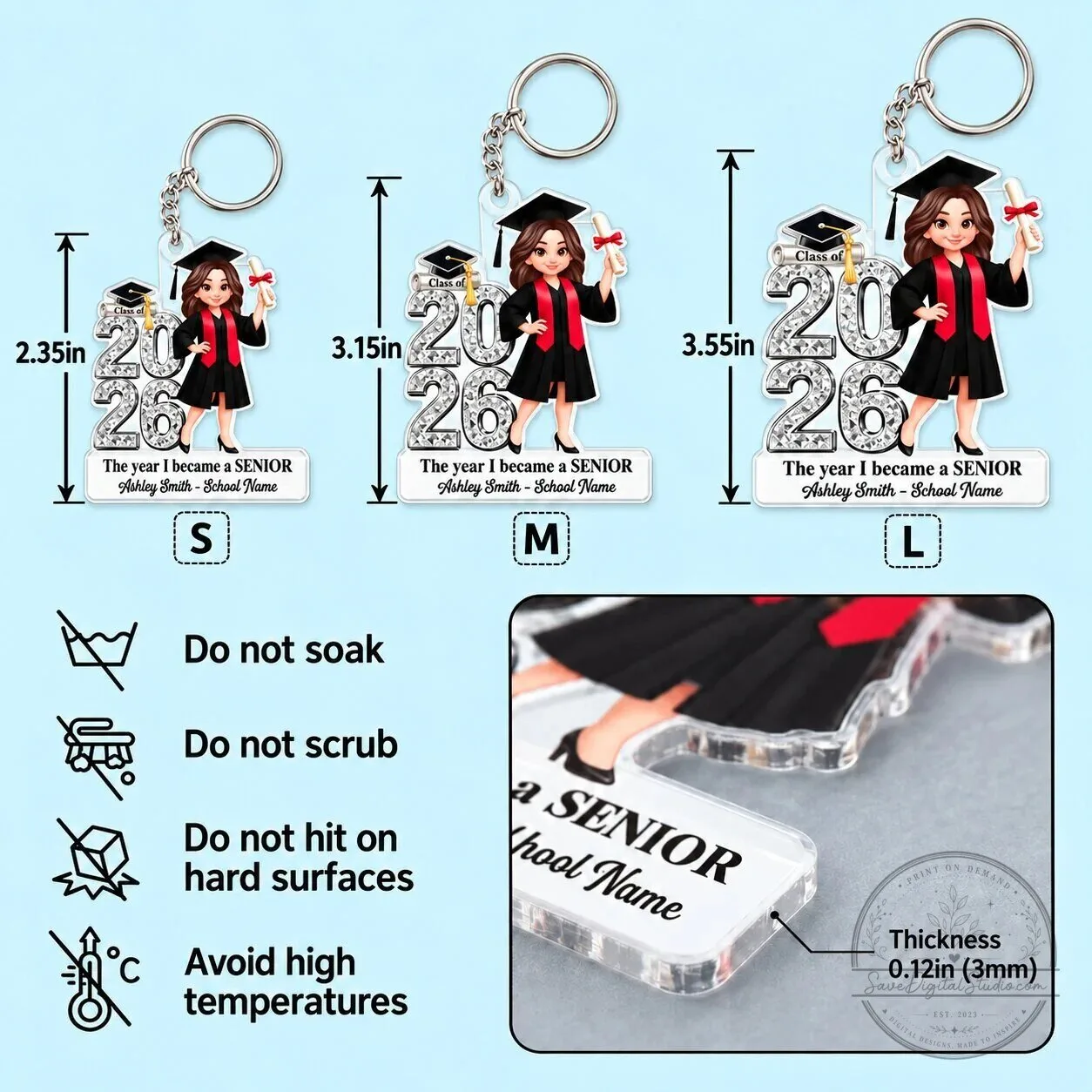 Personalized Class of 2026 Graduation Senior Acrylic Keychain Gift 12 Personalized Class of 2026 Graduation Senior Acrylic Keychain Gift