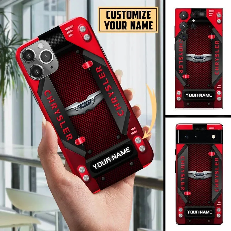 Chrysler Logo Custom Name Blue Carbon Fiber Style Personalized Phone Case 10 Chrysler Logo Custom Name Blue Carbon Fiber Style Personalized Phone Case