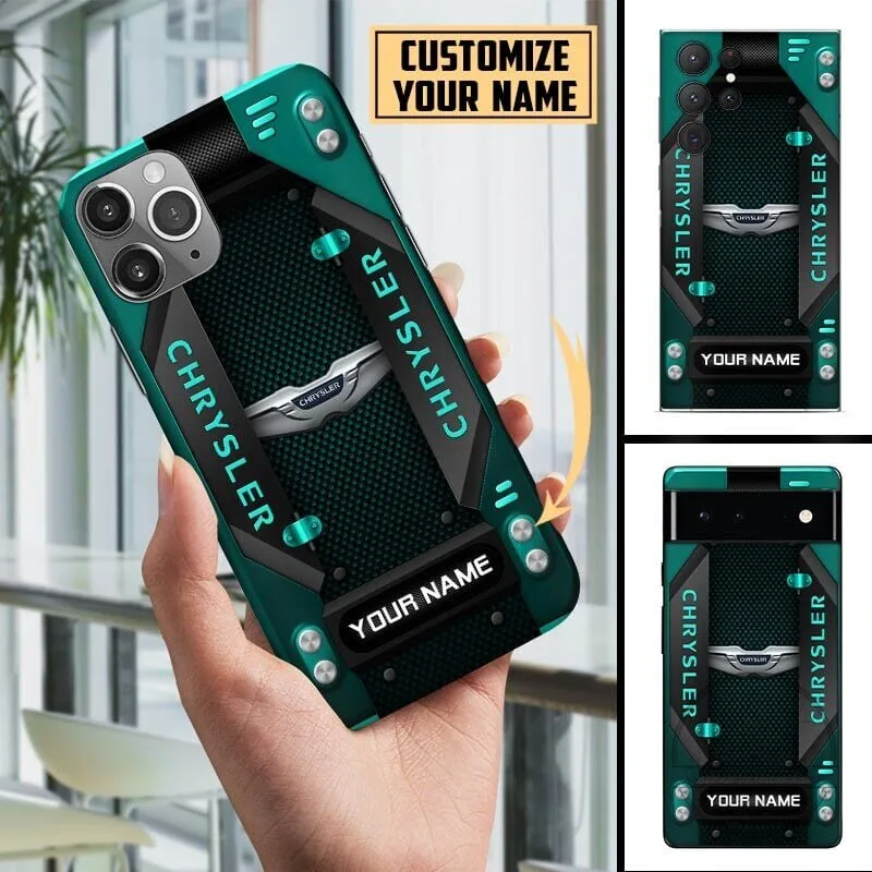 Chrysler Logo Custom Name Blue Carbon Fiber Style Personalized Phone Case 11 Chrysler Logo Custom Name Blue Carbon Fiber Style Personalized Phone Case