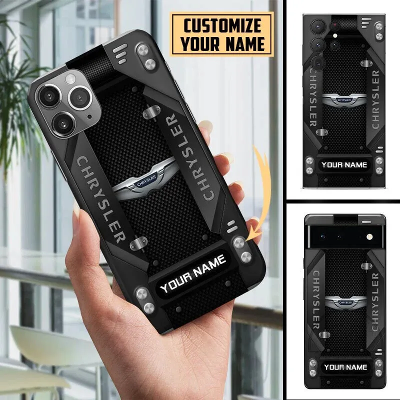 Chrysler Logo Custom Name Blue Carbon Fiber Style Personalized Phone Case 14 Chrysler Logo Custom Name Blue Carbon Fiber Style Personalized Phone Case
