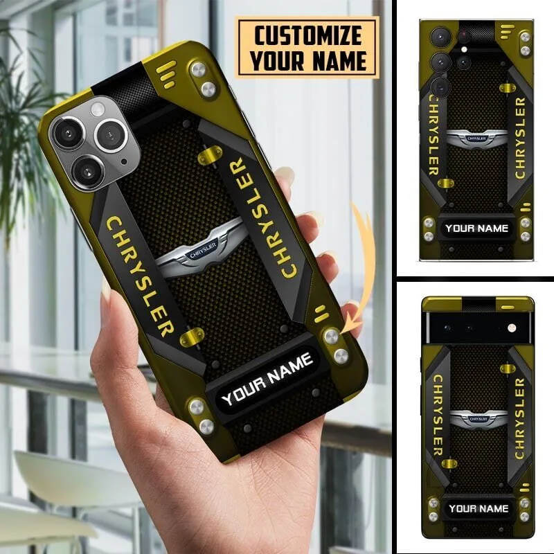 Chrysler Logo Custom Name Blue Carbon Fiber Style Personalized Phone Case 15 Chrysler Logo Custom Name Blue Carbon Fiber Style Personalized Phone Case