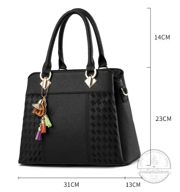 Fiat Car Logo Personalized Name Black Leather Women's Handbag 21 Fiat Car Logo Personalized Name Black Leather Women