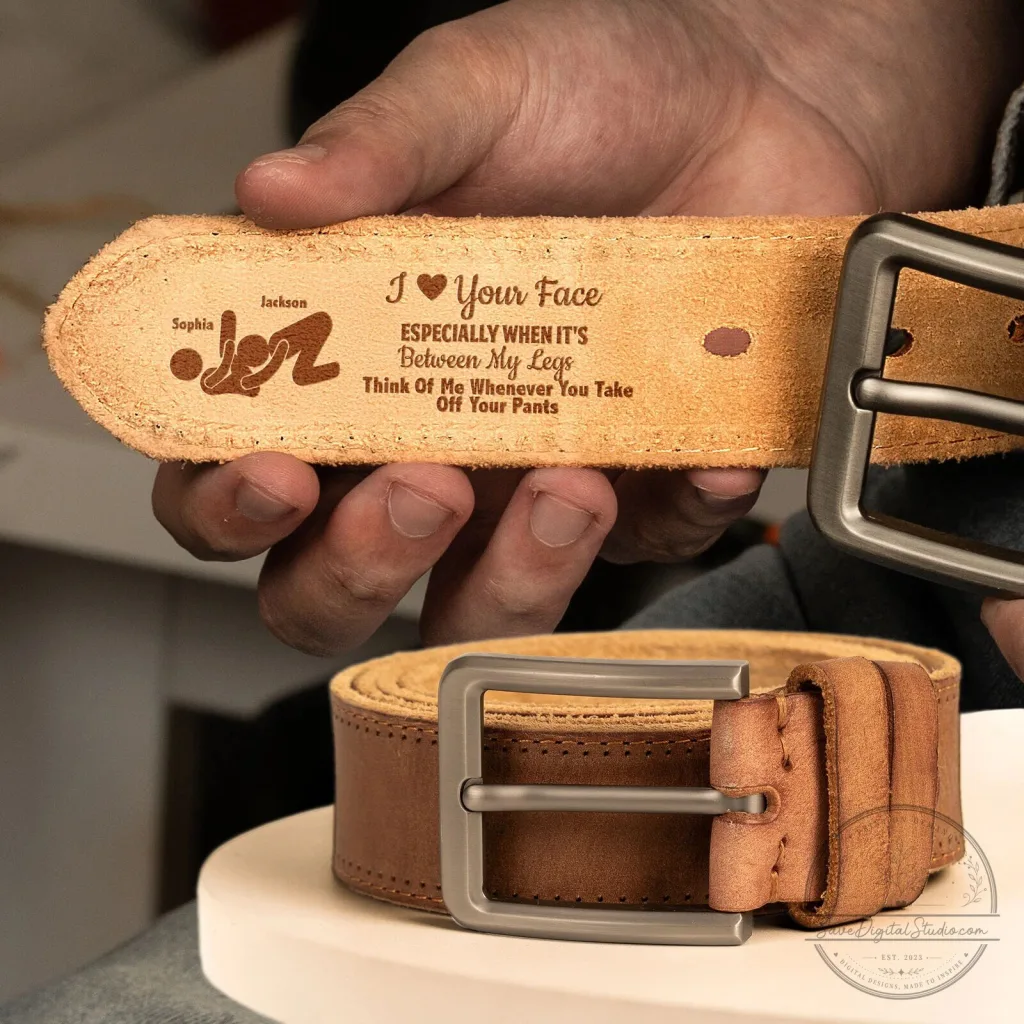 Funny Adult Humor Hidden Message Engraved Leather Belt for Men Funny Adult Humor Hidden Message Engraved Leather Belt for Men