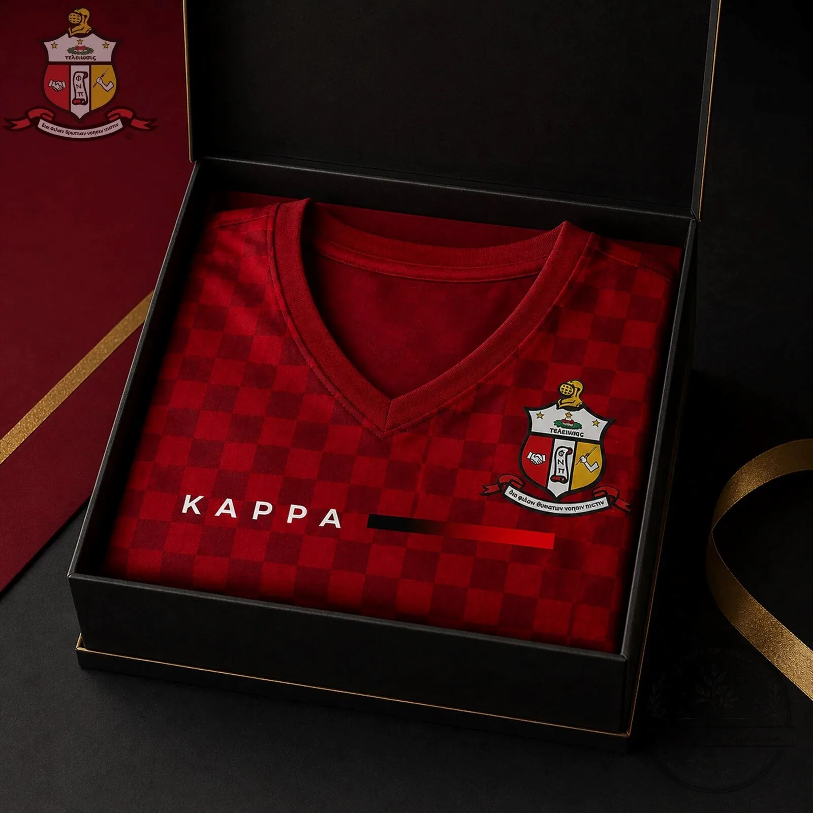 Kappa Alpha Psi Fraternity Red Checkered V-Neck Short Sleeve T-Shirt 4 Kappa Alpha Psi Fraternity Red Checkered V-Neck Short Sleeve T-Shirt