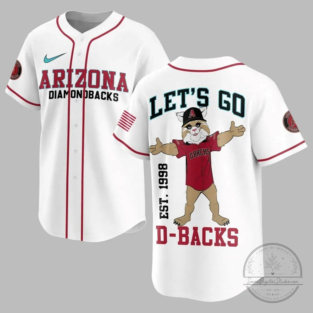 Arizona Diamondbacks Baseball Jersey with D-Backs Mascot Design 1 Arizona Diamondbacks Baseball Jersey with D-Backs Mascot Design