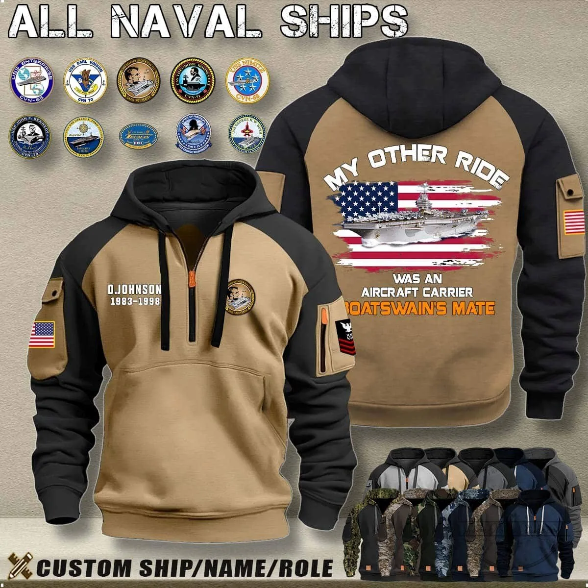 United States Navy Aircraft Carrier Boatswain's Mate Digital Camouflage Hoodie 14 United States Navy Aircraft Carrier Boatswain
