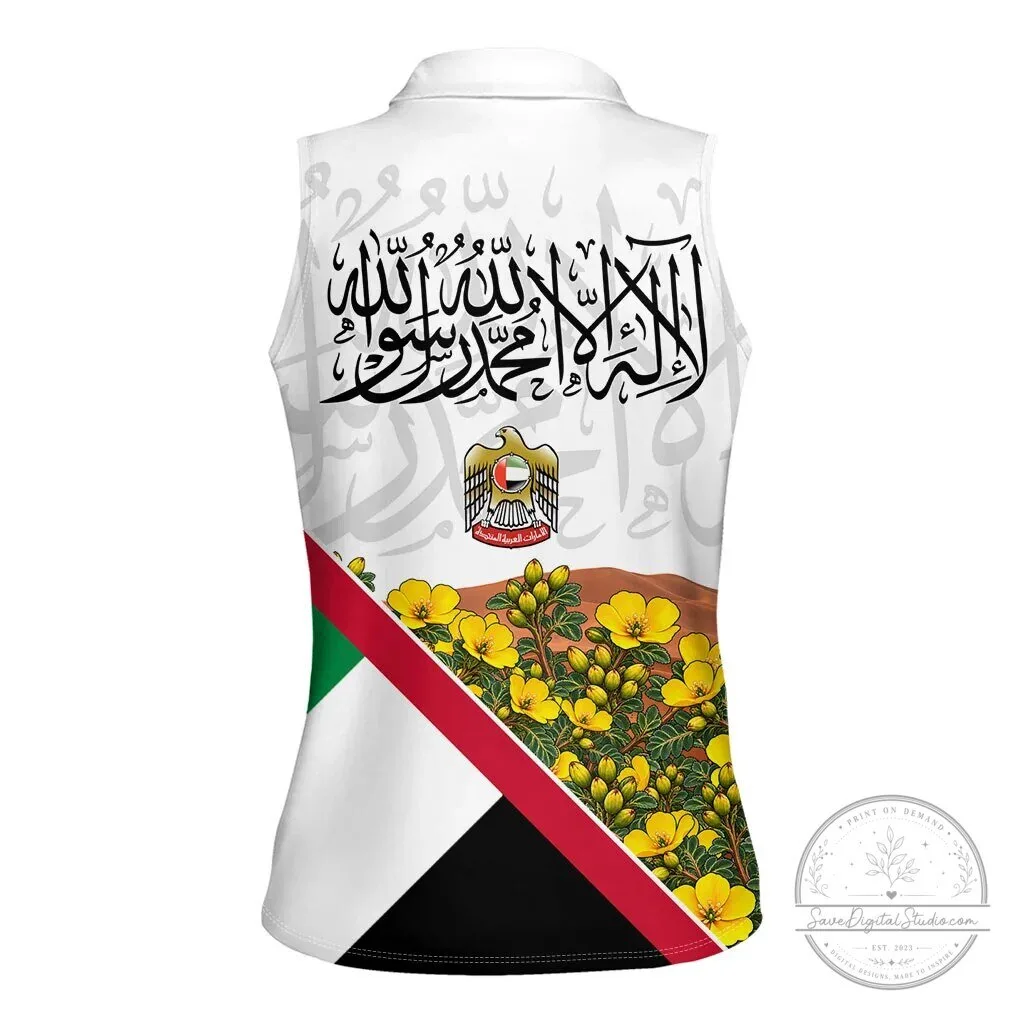 United Arab Emirates National Day Arabian Oryx Women's Sleeveless Polo Shirt 8 United Arab Emirates National Day Arabian Oryx Women