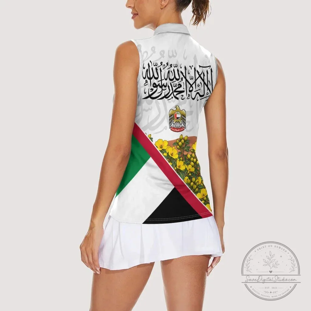 United Arab Emirates National Day Arabian Oryx Women's Sleeveless Polo Shirt 11 United Arab Emirates National Day Arabian Oryx Women