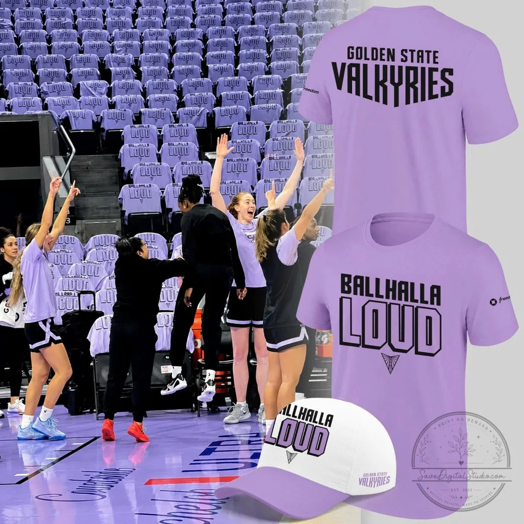Basketball Fan T-Shirt featuring Golden State Valkyries - Ballhalla Loud Design Basketball Fan T-Shirt featuring Golden State Valkyries - Ballhalla Loud Design