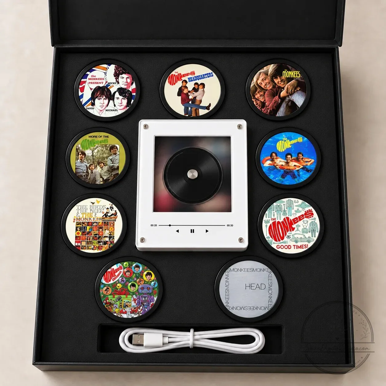 The Monkees Magnetic Music Player Set with Mini Album Discs Display Frame 6 The Monkees Magnetic Music Player Set with Mini Album Discs Display Frame