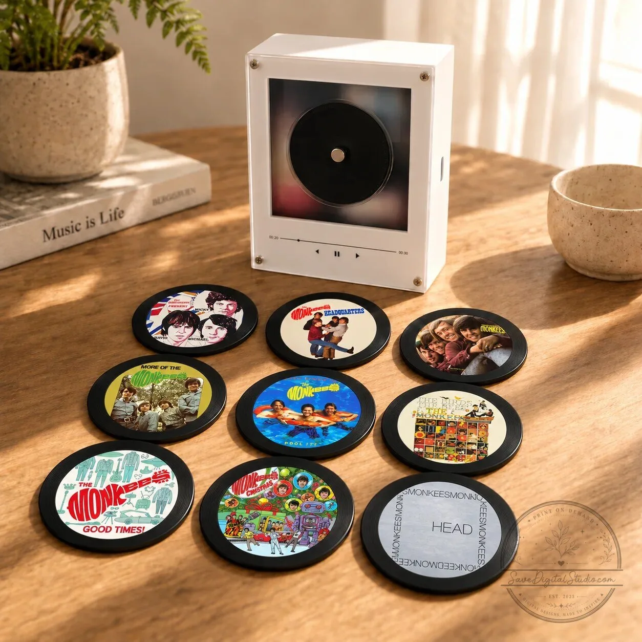 The Monkees Magnetic Music Player Set with Mini Album Discs Display Frame 7 The Monkees Magnetic Music Player Set with Mini Album Discs Display Frame