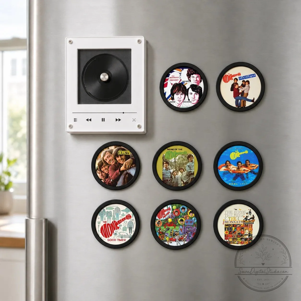 The Monkees Magnetic Music Player Set with Mini Album Discs Display Frame 9 The Monkees Magnetic Music Player Set with Mini Album Discs Display Frame